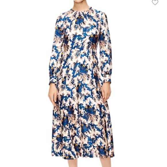 Sandro Carna Silk Midi Dress in Multicolor sz 40 - Picture 1 of 6